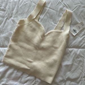NWT Abercrombie Ottoman Sweetheart Knit Tank in White